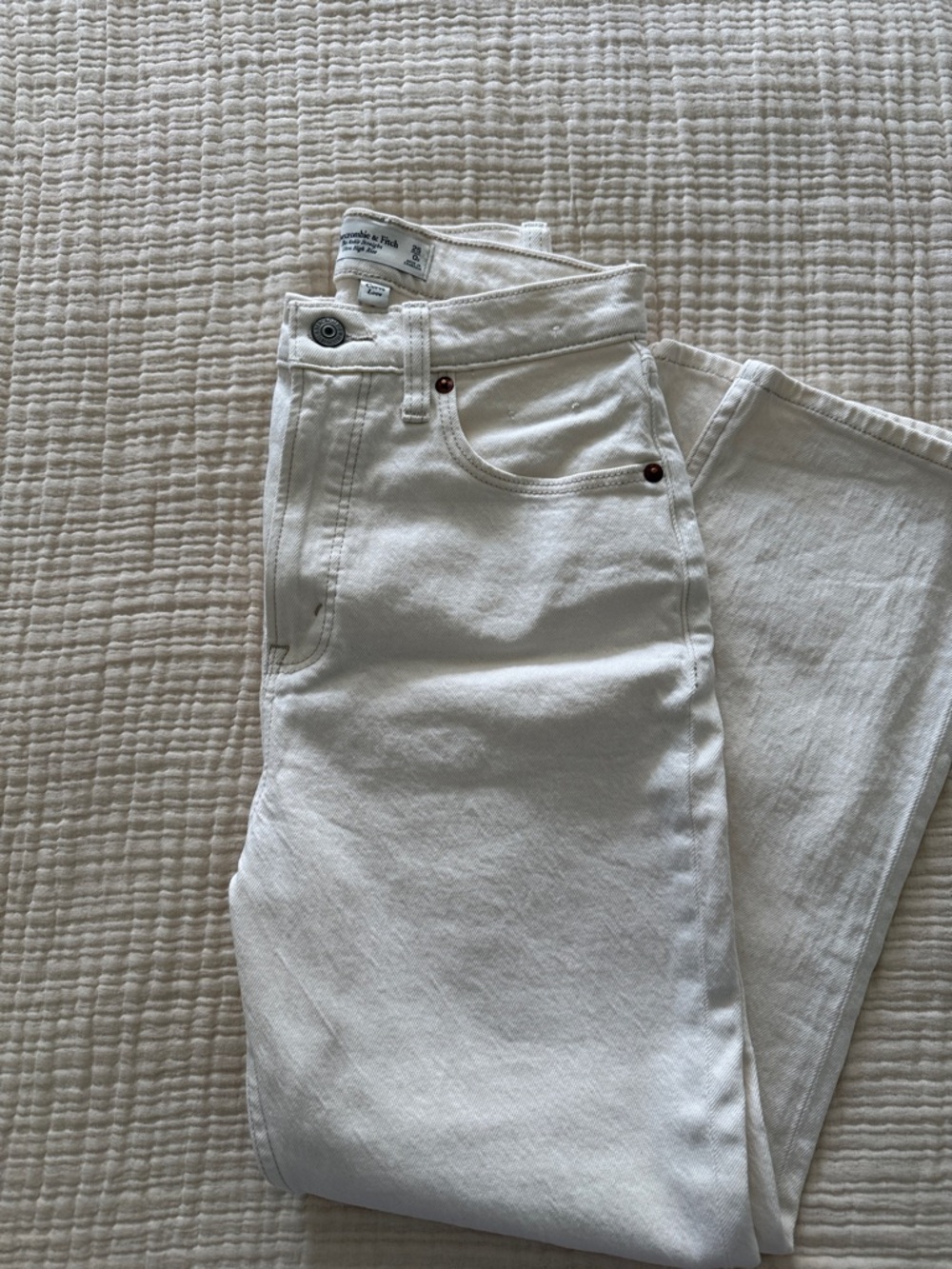 Abercrombie & Fitch White Straight-Leg Women's Jeans
